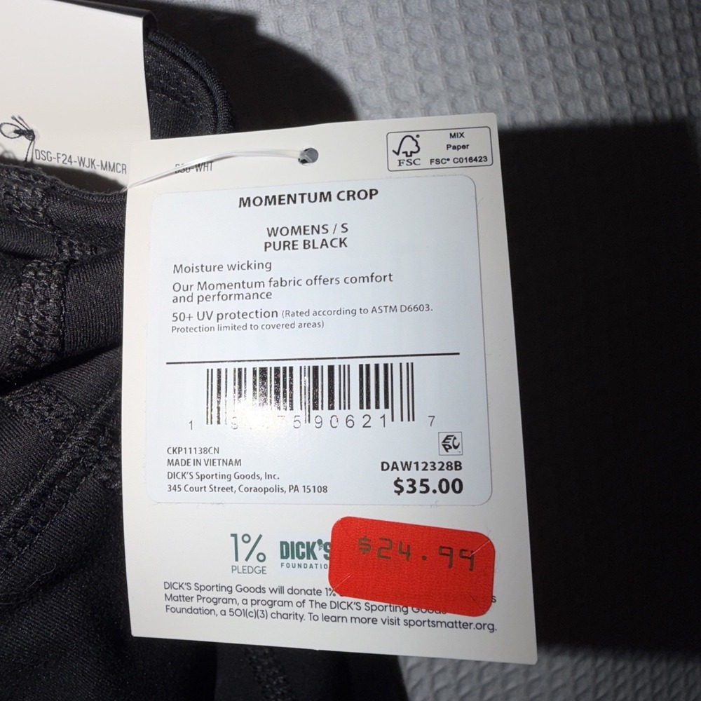 DSG Women's Momentum High Rise Crop Blk Leggings Sz Small - Picture 5 of 5